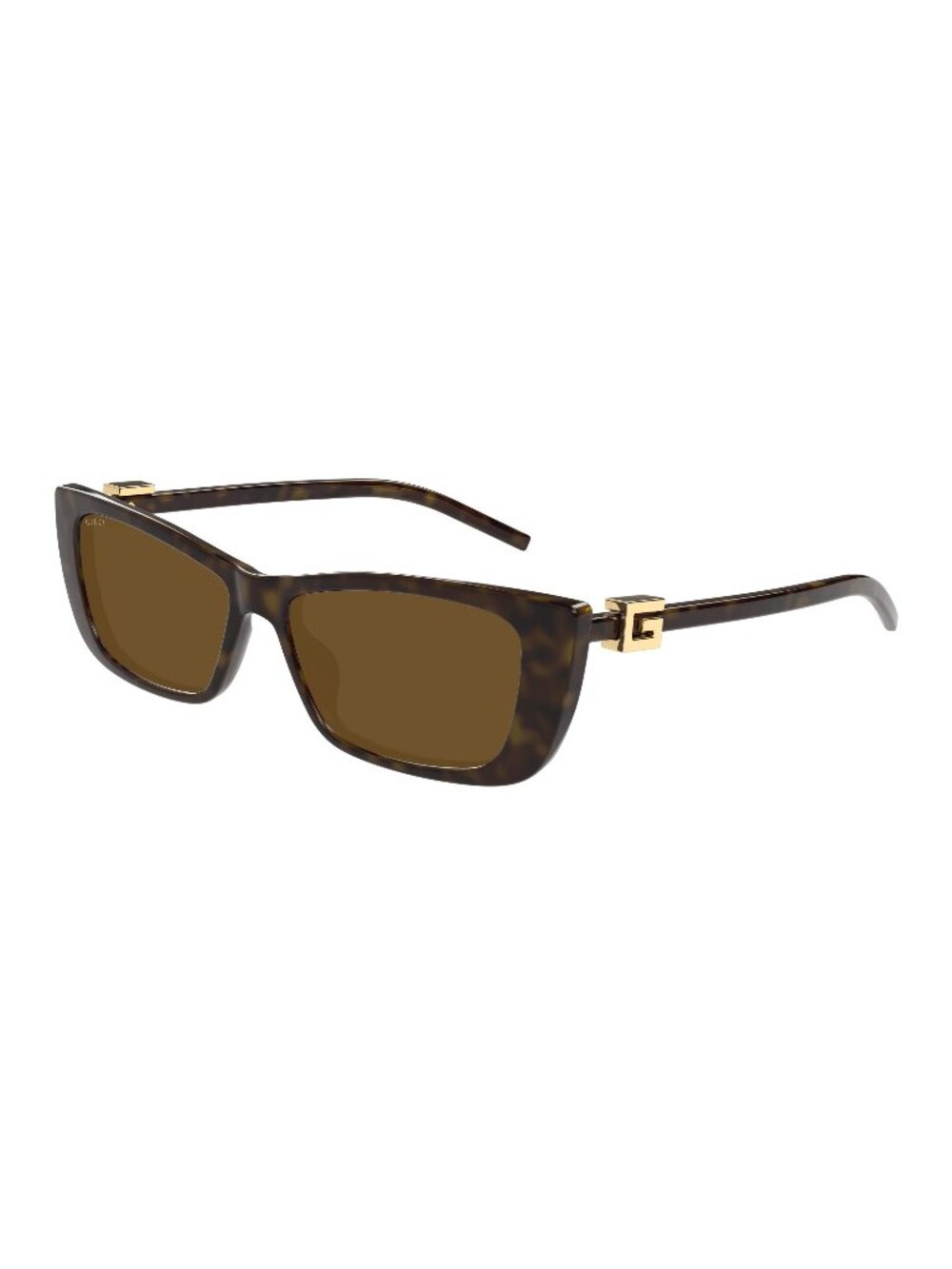 New Gucci Women's Sunglasses Havana Square Brown Lens Injected Frame GG1681S 004